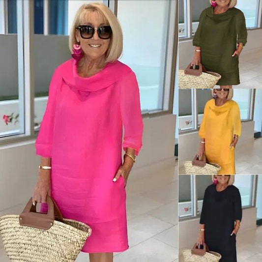 💖Lniana sukienka damska