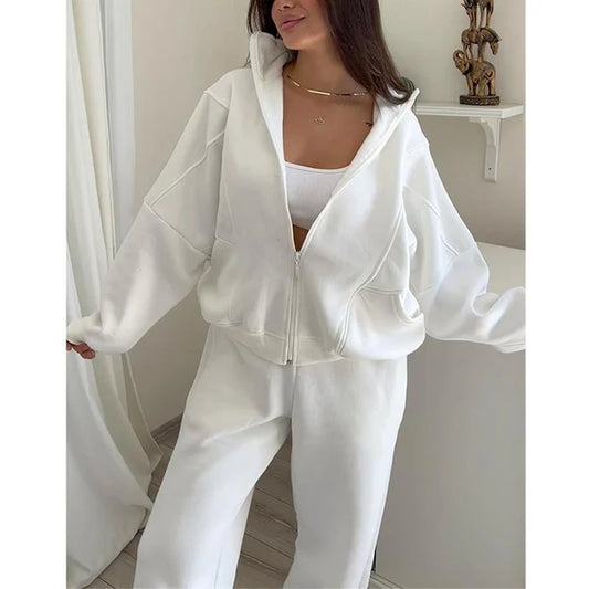 【💕Nowe produkty 40% taniej】🔥Casualowy dres z wysokim kołnierzem - Zestaw 2-częściowy