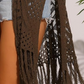 🔥 OGRANICZONA CZASOWO !! 😍 Oversize'owy, dzianinowy kardigan dla kobiet – lekka, szydełkowa narzutka z frędzlami w stylu kimono – na wiosnę i lato 🌸