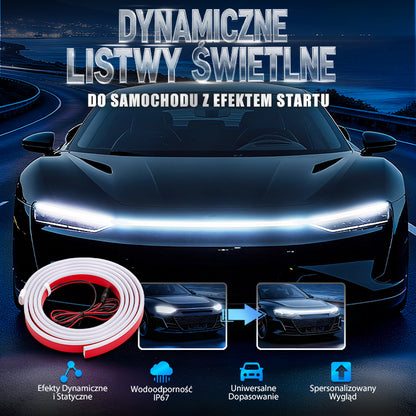 LED światła dzienne i dekoracyjne do samochodu – podświetlenie maski i grillu z funkcją skanowania przy uruchamianiu silnika