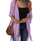 🔥 OGRANICZONA CZASOWO !! 😍 Oversize'owy, dzianinowy kardigan dla kobiet – lekka, szydełkowa narzutka z frędzlami w stylu kimono – na wiosnę i lato 🌸
