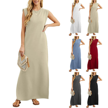 👗Sukienka casualowa na lato: oddychająca, bez zmarszczek, z rozcięciem! 🌞| Rozmiary S-2XL✅
