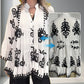 Damski top z falbanką z nadrukiem w stylu boho