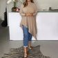 Damski sweter z nieregularnym golfem z dzianiny w stylu casual
