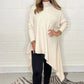 Damski sweter z nieregularnym golfem z dzianiny w stylu casual