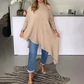 Damski sweter z nieregularnym golfem z dzianiny w stylu casual
