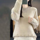 💖Damski sweter z dzianiny w jednolitym kolorze w stylu retro