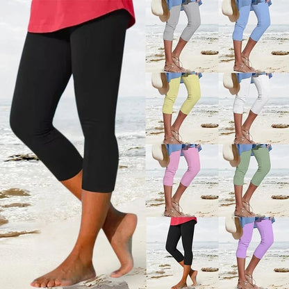 Damskie monochromatyczne legginsy na co dzień