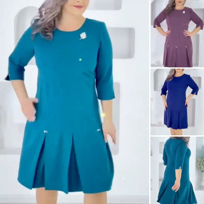 Damska sukienka do pracy Plus Size A-Line