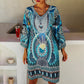 💖Bohemian Print V-Neck Sukienka z długim rękawem