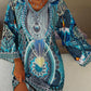 💖Bohemian Print V-Neck Sukienka z długim rękawem
