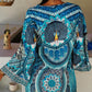 💖Bohemian Print V-Neck Sukienka z długim rękawem