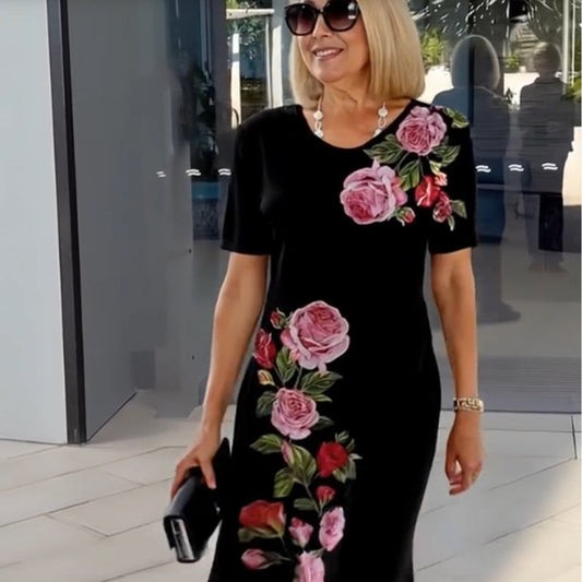 🔥👗Stylowa sukienka z kwiatowym nadrukiem