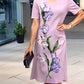🌺Elegancka luźna sukienka z kwiatowym nadrukiem