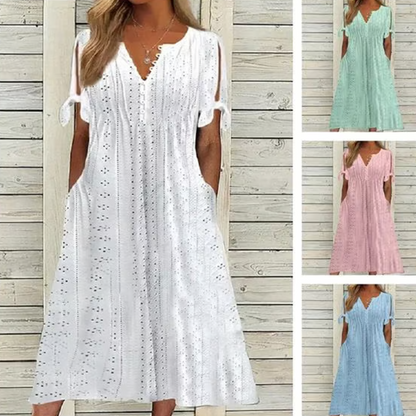 👗Elegancka damska sukienka z dekoltem w szpic