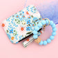 Damskie etui na karty w stylu boho z bransoletką z koralików i brelokiem z frędzlami