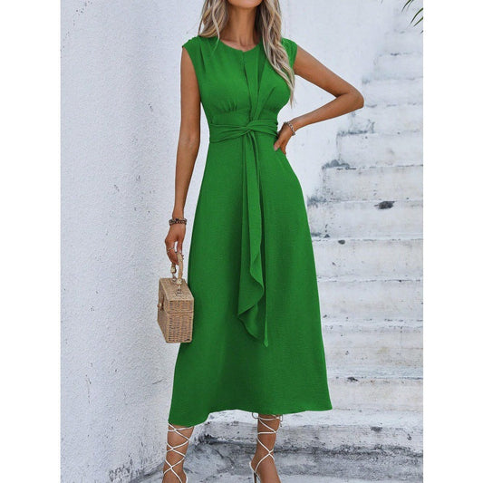 ✨ Elegancka Sukienka Damska z Okrągłym Dekoltem - Wygoda i Styl w Każdym Momencie! 🌸