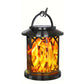 Wodoodporna zewnętrzna latarnia solarna z efektem płomienia