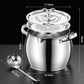Pojemnik na smalec ze stali nierdzewnej z pokrywką i sitkiem