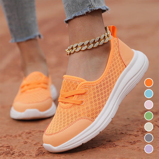 Oddychające damskie buty wsuwane z płaską podeszwą