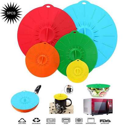 Zestaw pokrywek zapobiegających przelewaniu się i utrzymujących świeżość