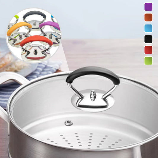 Silikonowa pokrywka do garnka z uchwytem zapobiegającym poparzeniom