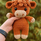 🎄🔥Wzór amigurumi szkockiej krowy wykonanej na szydełku🐮 – zestaw DIY i gotowa pluszowa zabawka