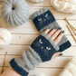 😻 Rękawiczki bez palców z haftowanym kotem🧤🧶