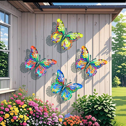 🦋 Metalowa dekoracja ścienna w kształcie motyla ✨——🌳 Dekoracja zewnętrzna