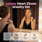 💎 40% RABATU! ✨ Zestaw biżuterii z błyszczącym sercem – naszyjnik i kolczyki, elegancki, lekki 💖
