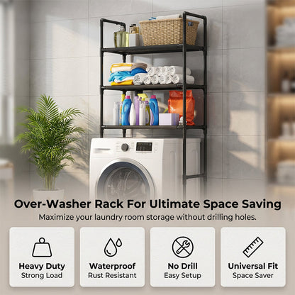 🧺 Półka do łazienki i pralni – 50% ZNIŻKI! NOWY HIT! OFERTA LIMITOWANA!🛁 Montaż bez wiercenia, mocne trzymanie i duża wytrzymałość – idealna do łazienki, pralni i spiżarni. ✨Praktyczne rozwiązanie dla każdego domu! 🏠