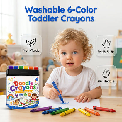 🖍️🧽👶 Kredki dla dzieci z możliwością wymazywania — 6 kolorów — odpowiednie dla małych dzieci