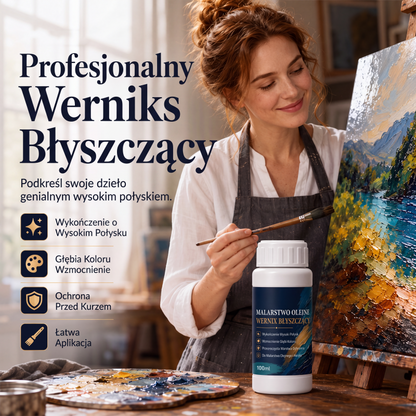 🎨 Lakier do obrazów zwiększający połysk – profesjonalny efekt wysokiego połysku, który pogłębia nasycenie kolorów i chroni dzieła sztuki ✨