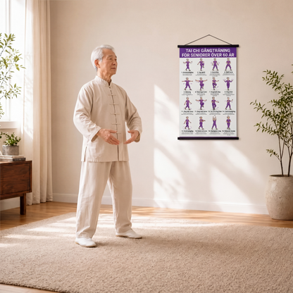 🧘‍♀️Plakat z Ćwiczeniami Tai Chi dla Seniorów – Łagodne Ruchy, Zdrowy Tryb Życia🛡️🌿