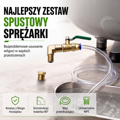 Uniwersalny zestaw zaworu spustowego sprężarki powietrza