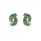 Modne kolczyki z zielonymi kryształami z krzyżykiem